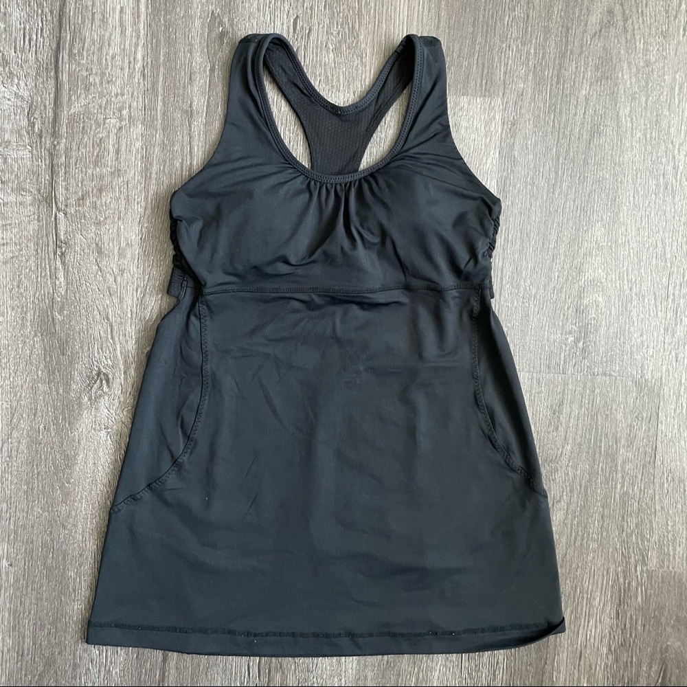 Lululemon Athletica Scoop Neck Black Tank Top (6)